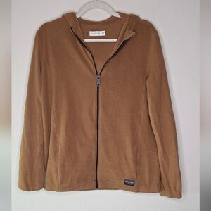 Abercrombie KIDS Tan Fleece Full-Zip Hoodie Jacket - 15/16